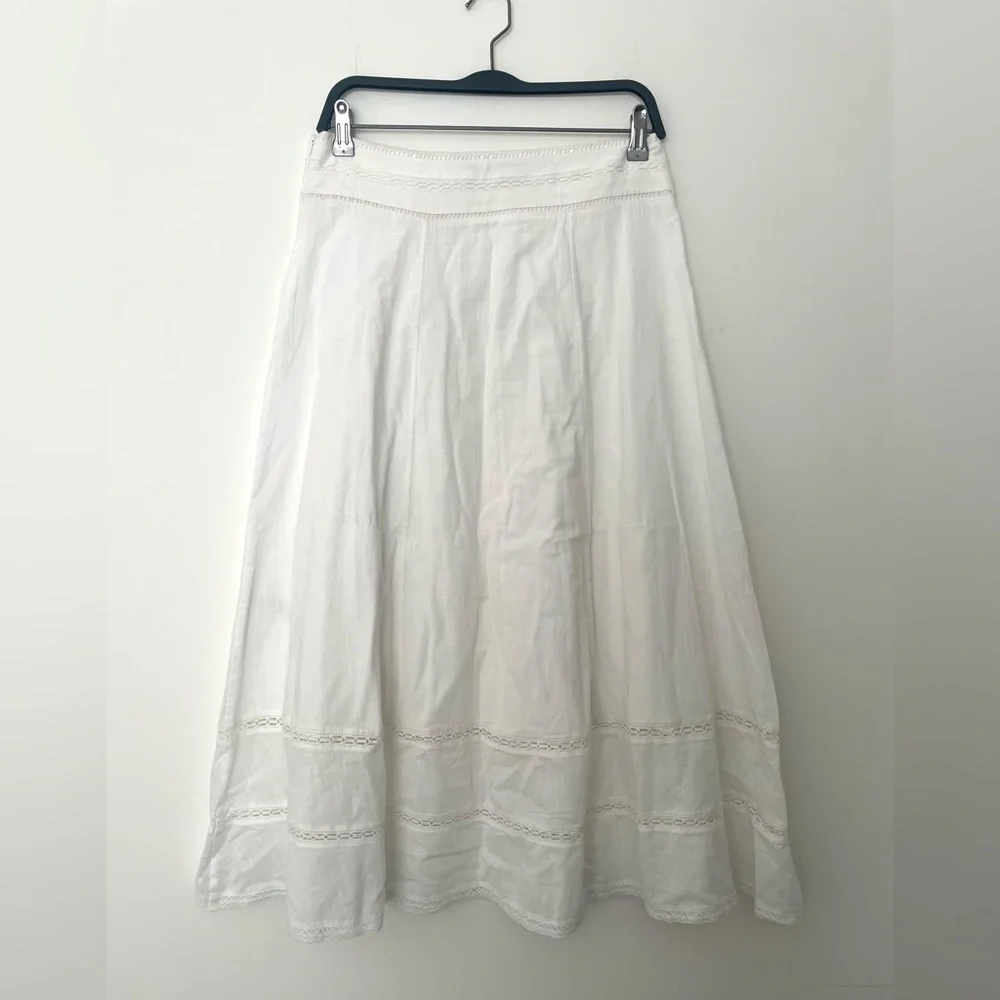 New ZARA ZW Collection Embroidered Midi Skirt